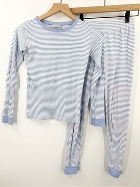 Lake Pima Cotton Blue White Striped Pajama Set
